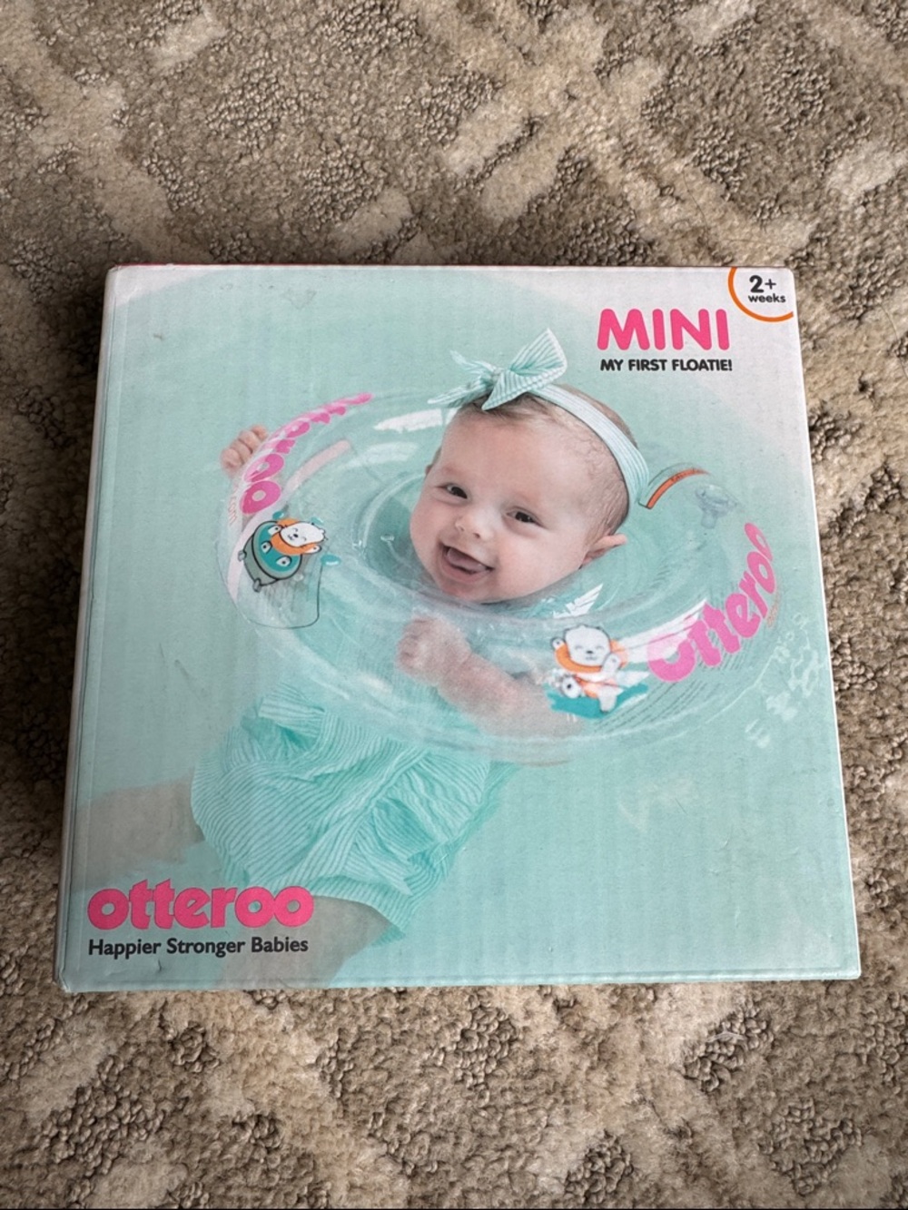 NEW Otteroo Mini Baby Neck Float - Pink Logo